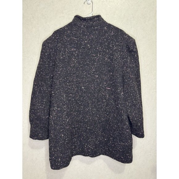 Womens Wool Blend Mandarin Collar Button Down Speckled Pink Jacket Coat Sz 22 - Picture 3 of 11